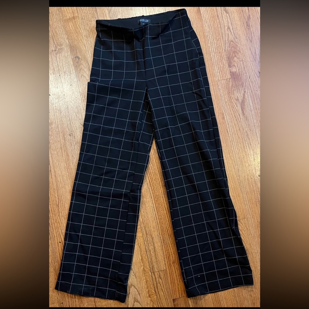 Rachel Zoe black checkered pants size small